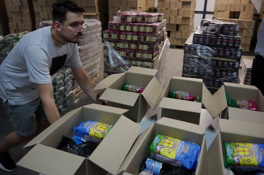 Manifest Mira warehouse assembles food kits in large volumes to assist Ukrainian families struggling due to the Russian invasion and annexation of Ukrainian territory.
